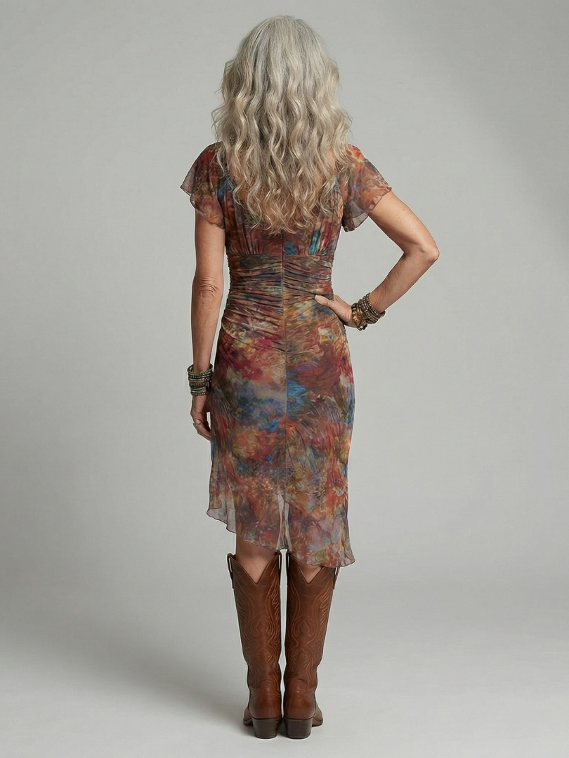 Vestido Midi Fluido con Escote Halter