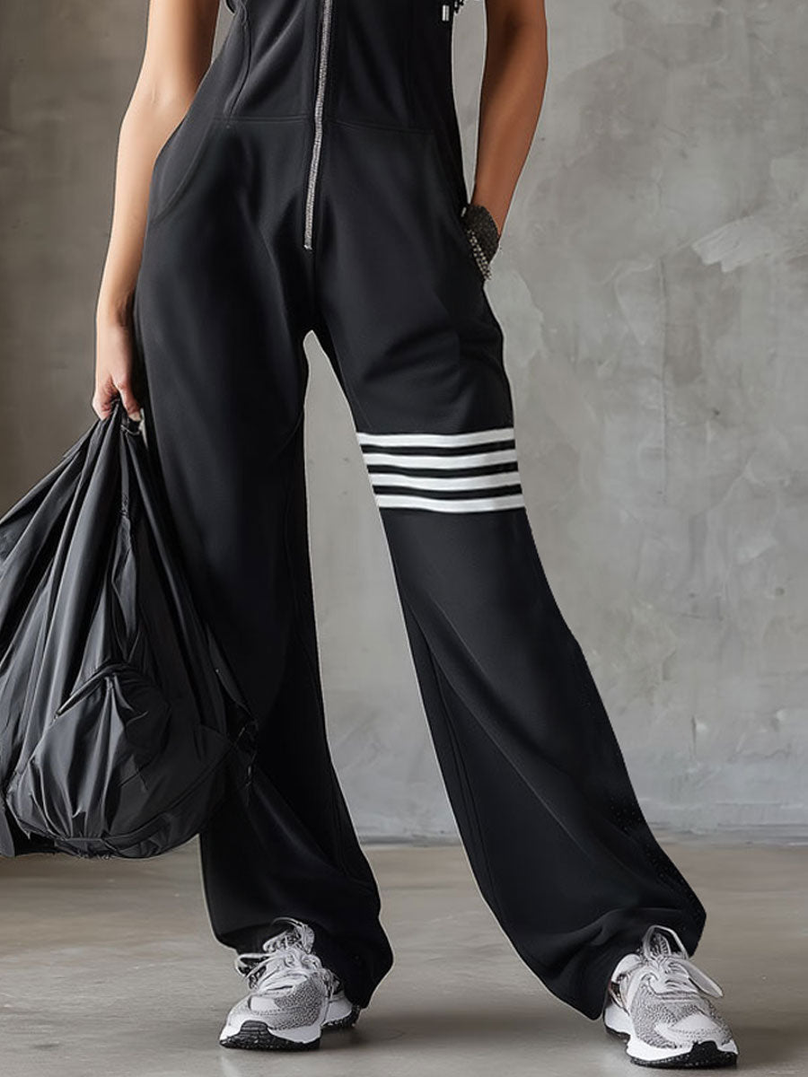 Giada™ | Mono Deportivo Retro con Capucha y Rayas