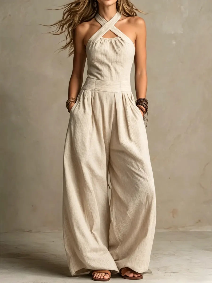 Bianca | Linen Wrap Jumpsuit