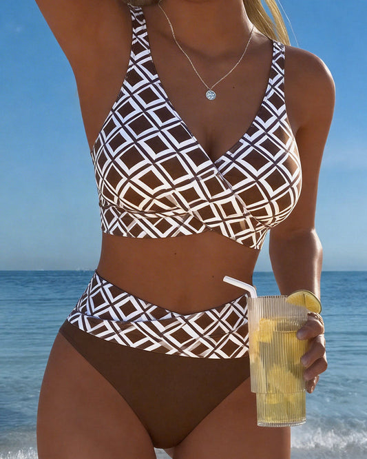 Bikini Dos Piezas Estilo Sujetador Motivo Diamante
