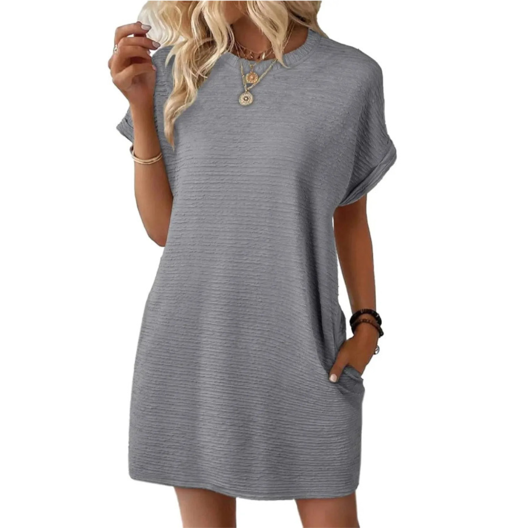 Evasha | Casual Round-Neck Summer Dress