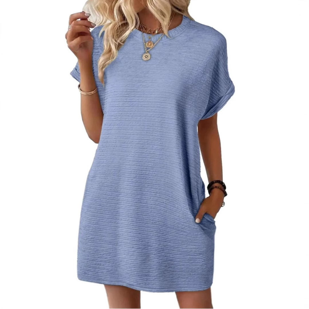 Evasha | Casual Round-Neck Summer Dress