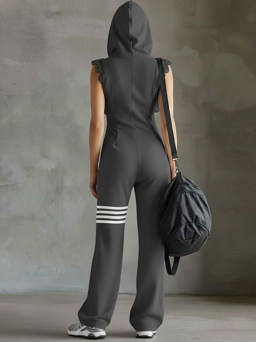 Giada™ | Mono Deportivo Retro con Capucha y Rayas