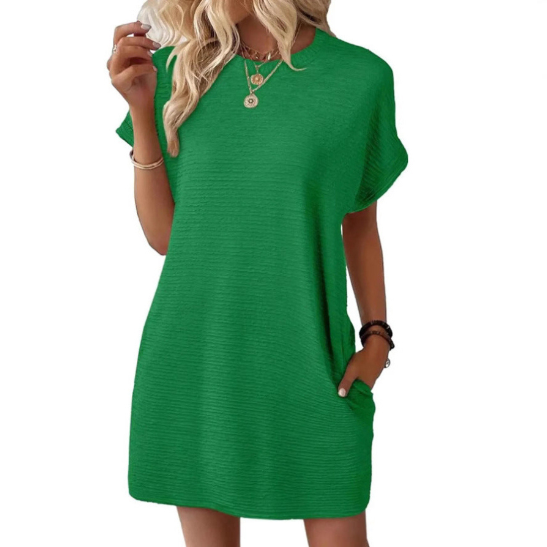 Evasha | Casual Round-Neck Summer Dress