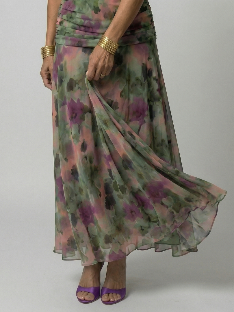 Calen | Vestido Midi Fluido con Escote Bardot
