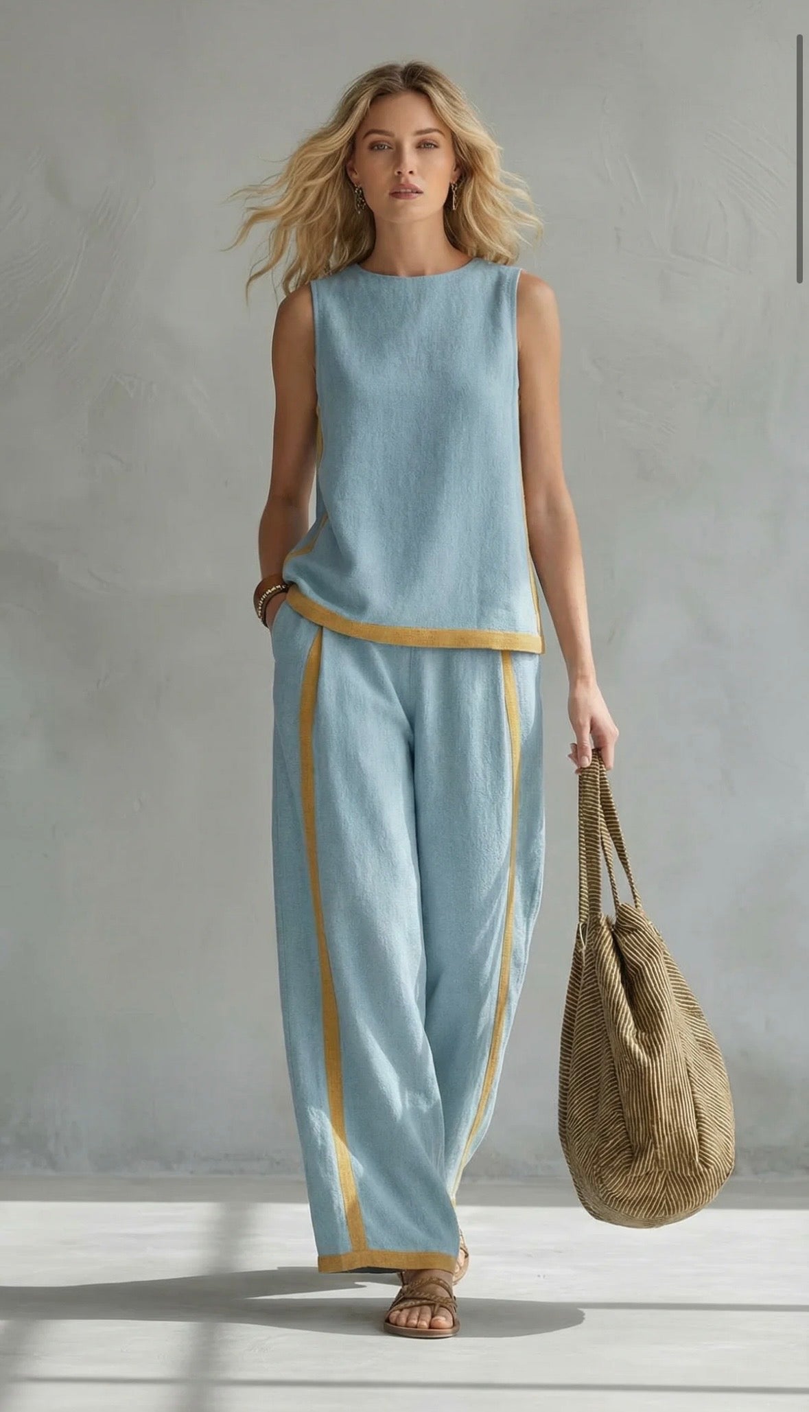 Leila™ | Conjunto Elegante de Dos Piezas Chaleco y Pantalón Ancho
