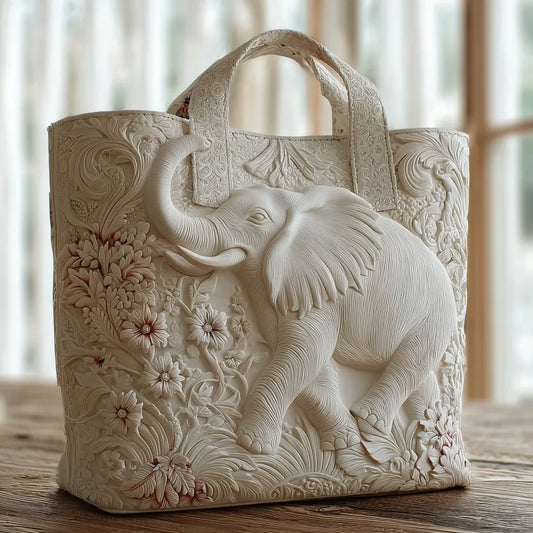 Bolso artesanal con elefantes