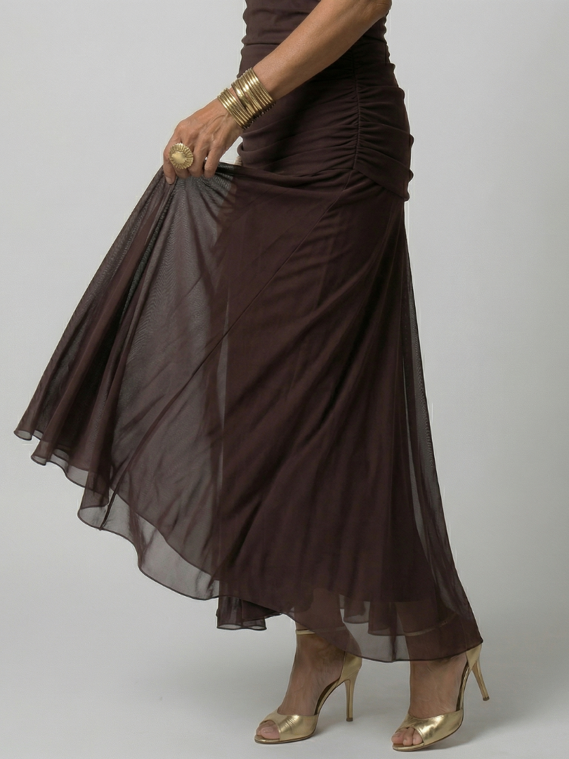 Calen | Vestido Midi Fluido con Escote Bardot