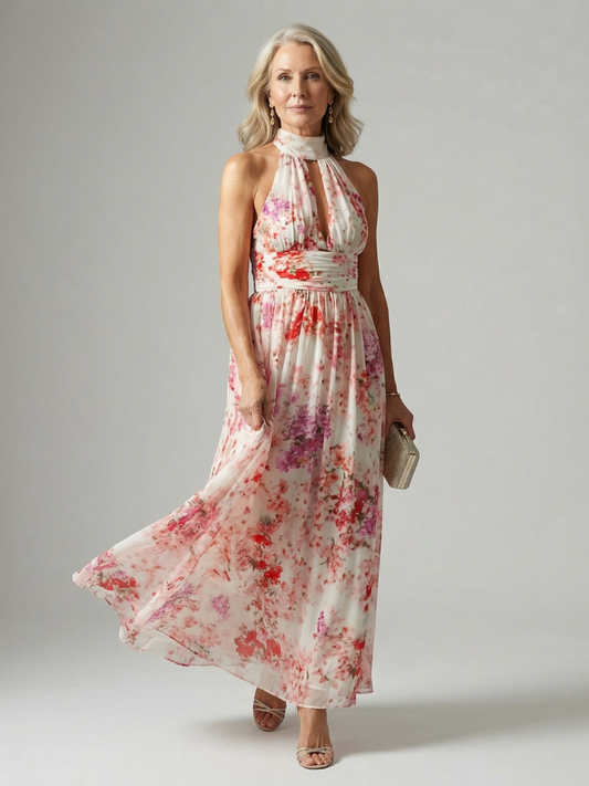 Vestido Maxi Floral de Caída Fluida
