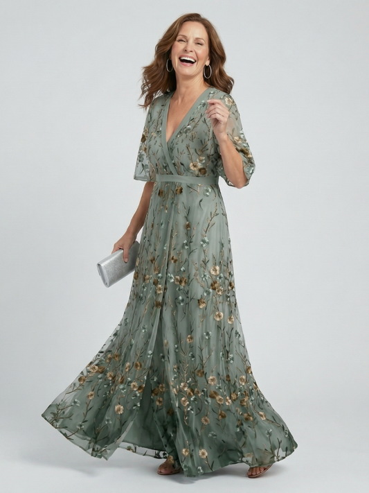 Selora | Vestido Maxi Floral Halter Fluido