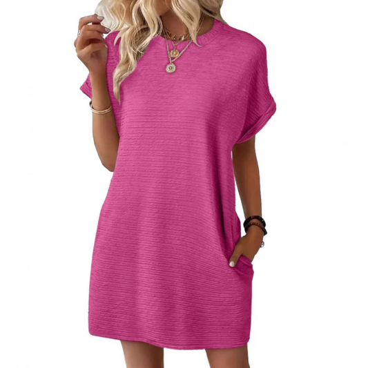Evasha | Casual Round-Neck Summer Dress
