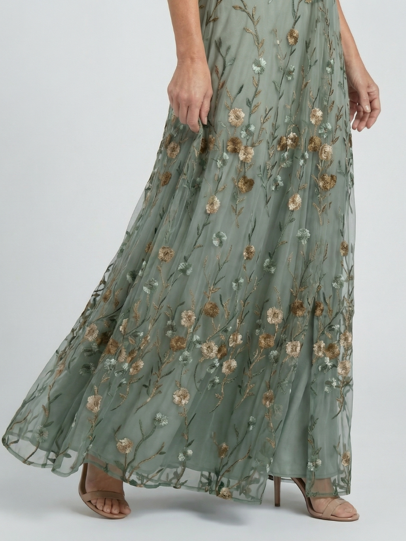 Selora | Vestido Maxi Floral Halter Fluido