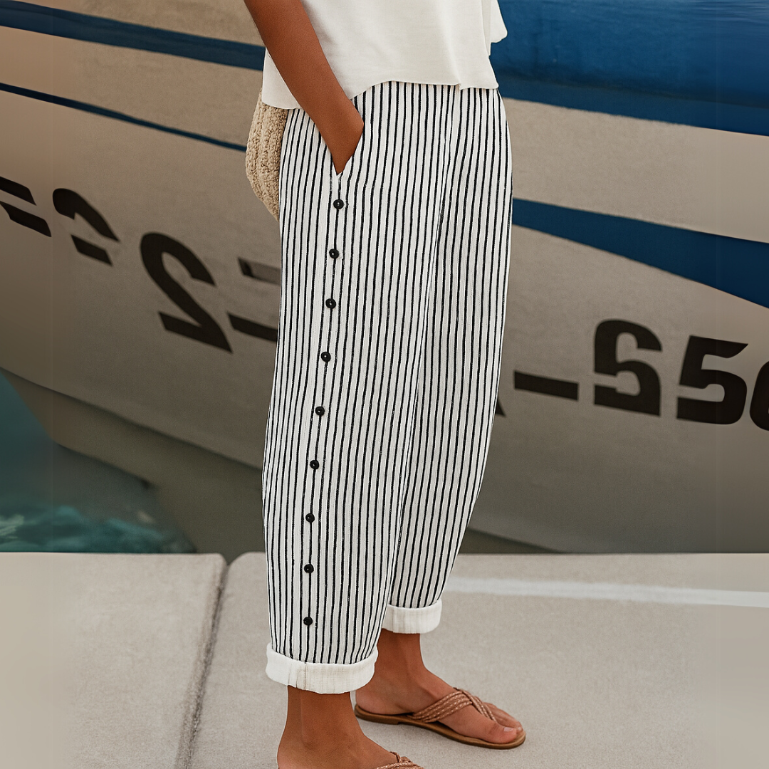 Sharon pantalones sueltos rayas negro