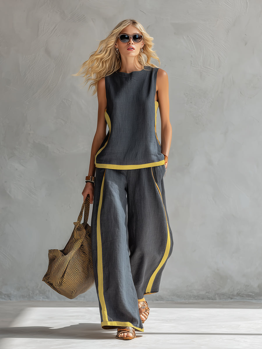 Leila conjunto algodón lino