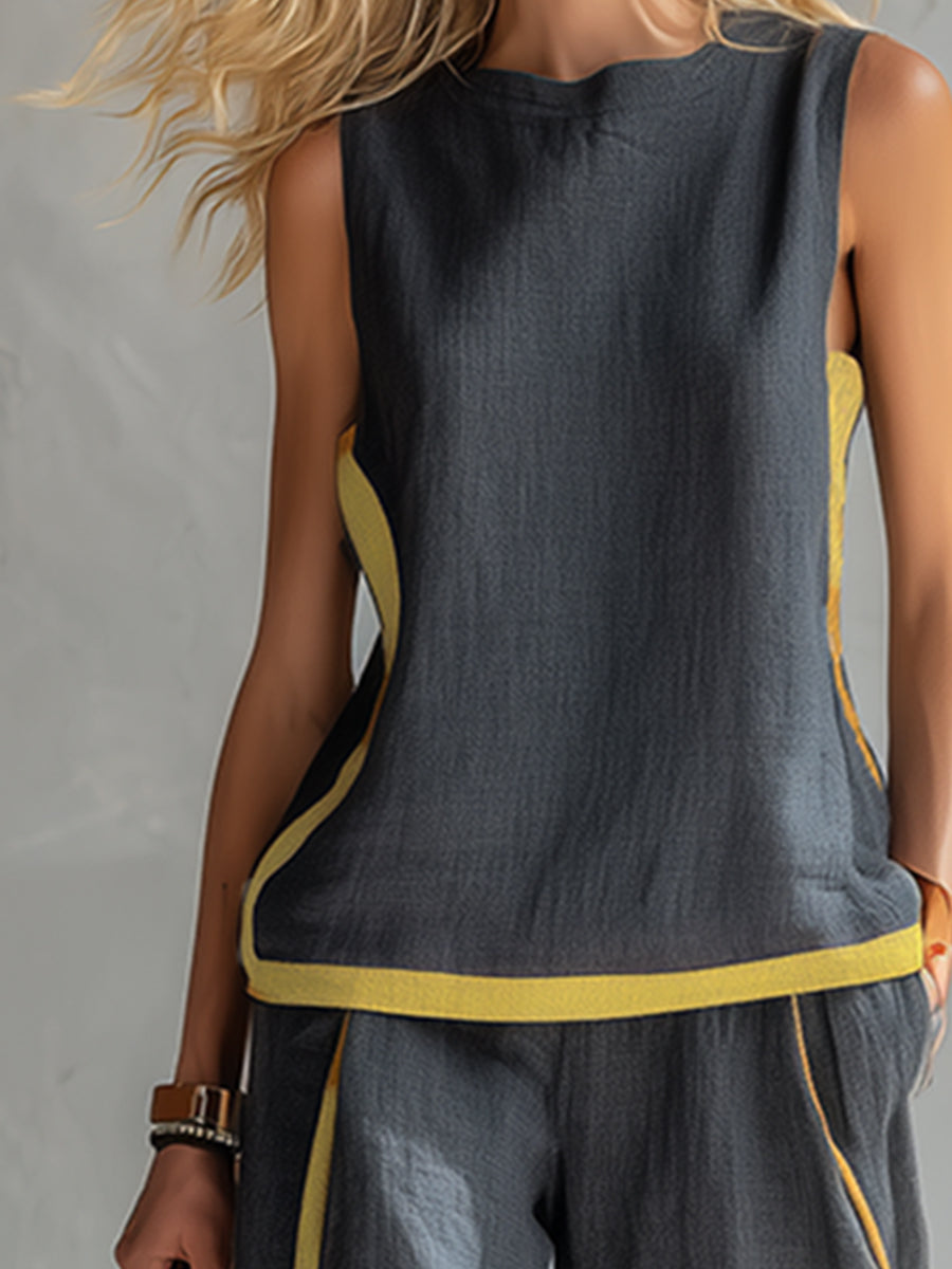 Leila™ | Conjunto Elegante de Dos Piezas Chaleco y Pantalón Ancho