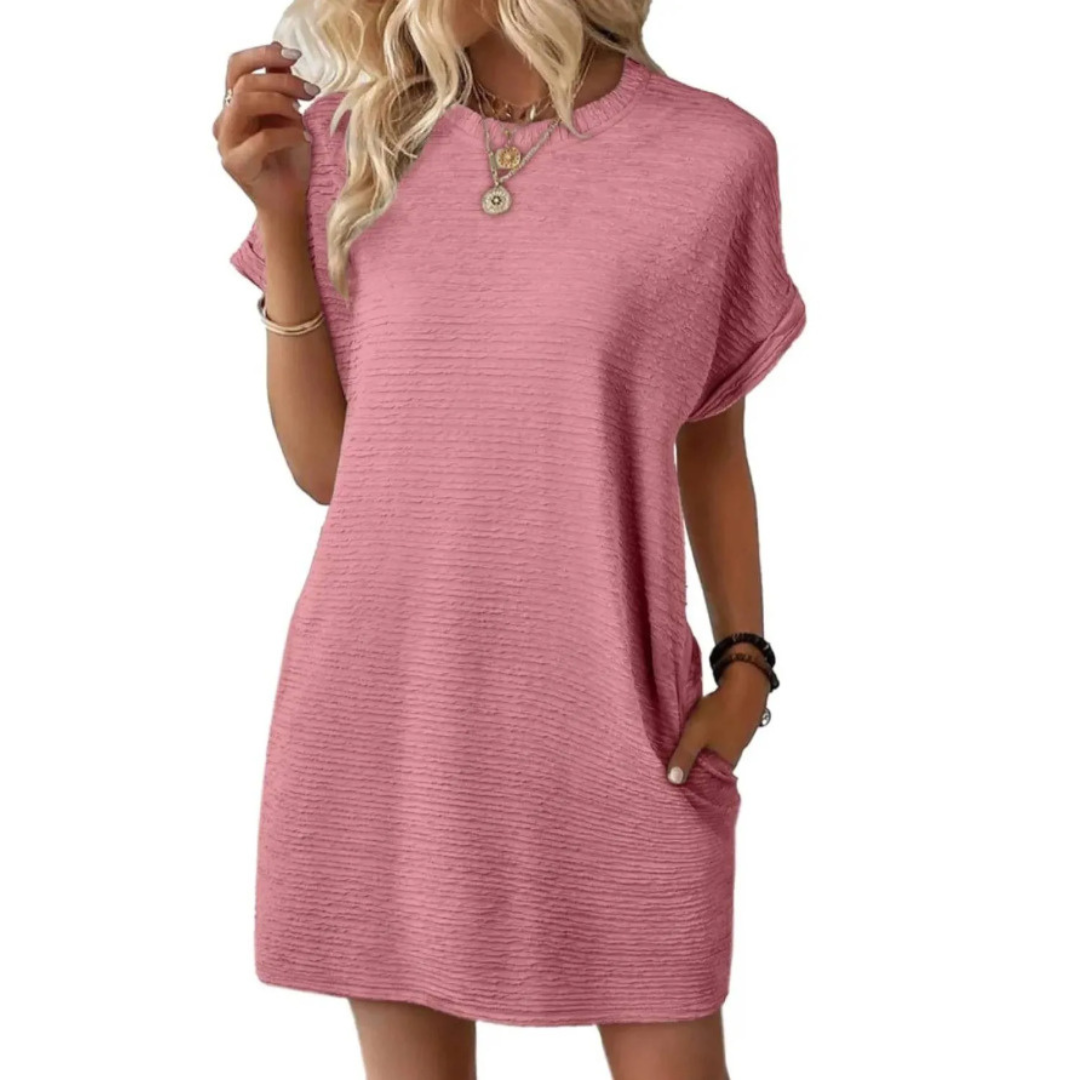 Evasha | Casual Round-Neck Summer Dress