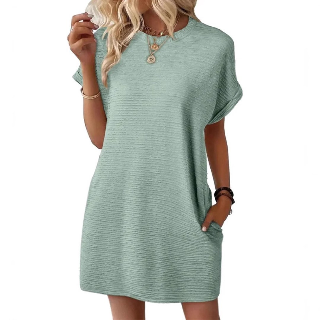 Evasha | Casual Round-Neck Summer Dress