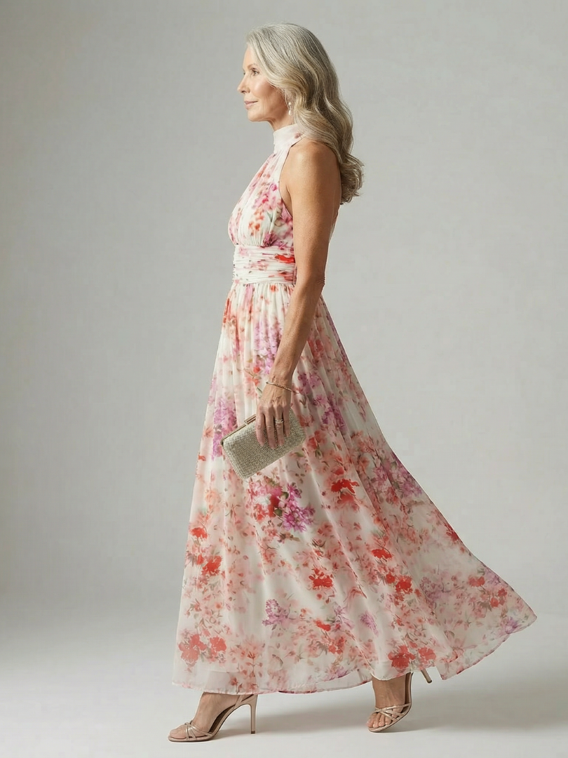 Vestido Maxi Floral de Caída Fluida