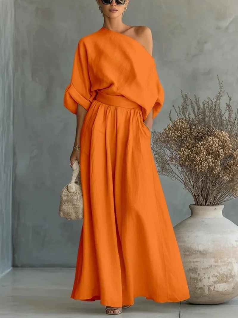 Lisa | Off-Shoulder Linen Co-ord Set