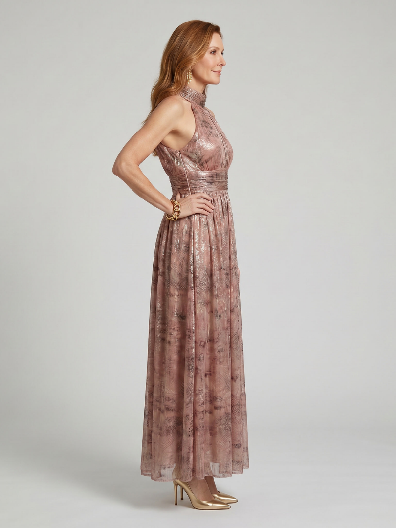 Vestido Midi sin Mangas con Acabado Texturizado