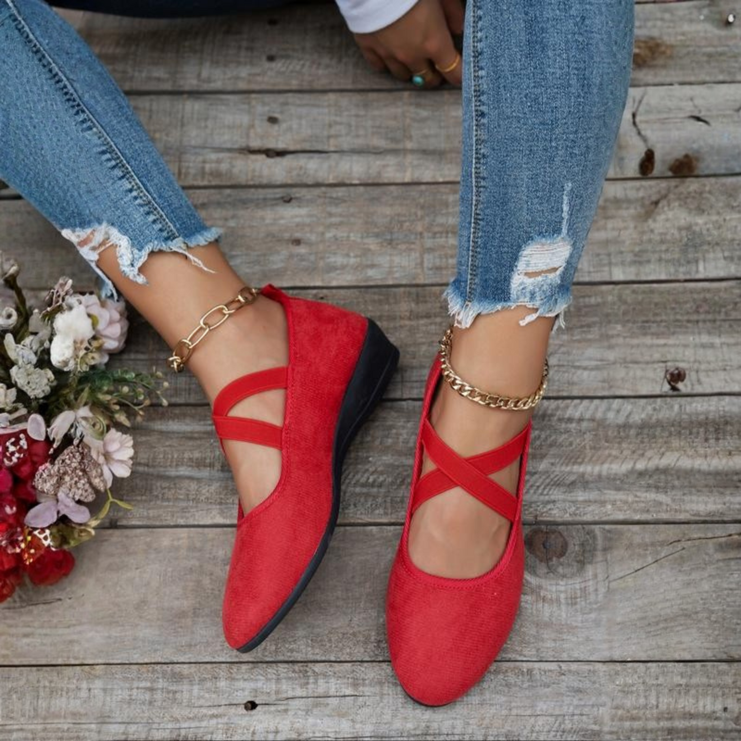 Isabella | Closed-Toe Wedge Ballerina Shoes