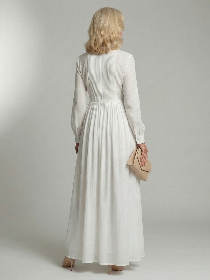 Vestido Maxi Fluido con Botones