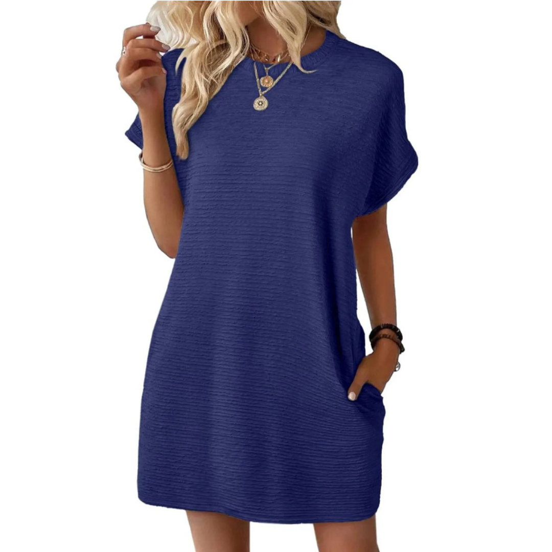 Evasha | Casual Round-Neck Summer Dress
