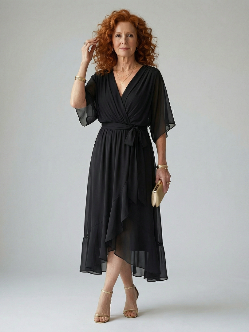 Elric | Vestido Midi Ligero con Drapeado