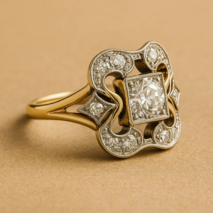 Anillo vintage de circonia