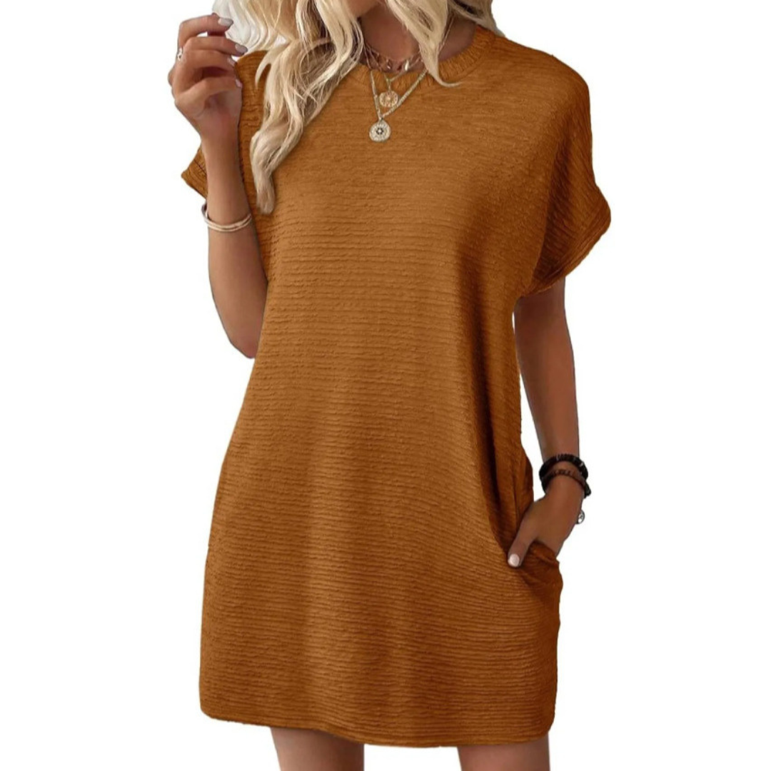 Evasha | Casual Round-Neck Summer Dress
