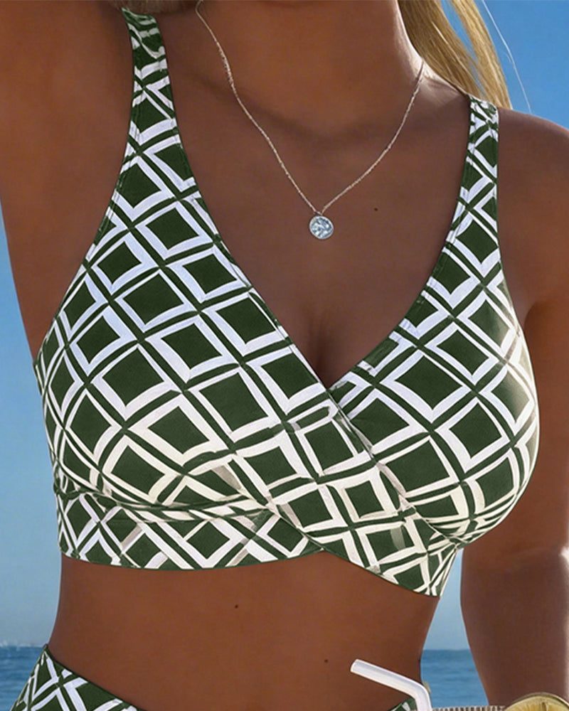 Bikini Dos Piezas Estilo Sujetador Motivo Diamante