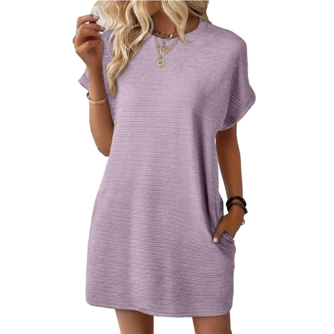 Evasha | Casual Round-Neck Summer Dress