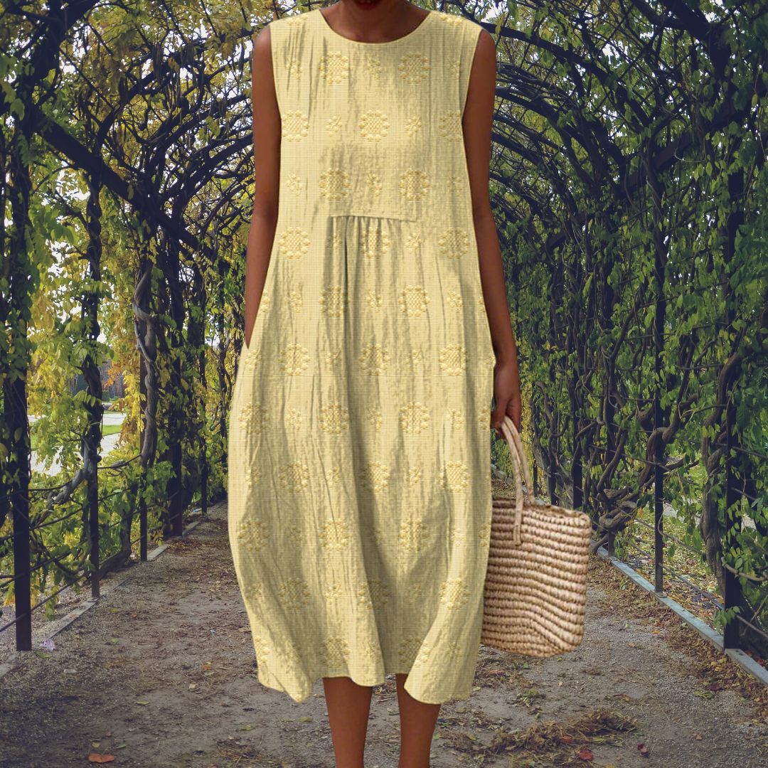 Aikaterini vestido amarillo claro