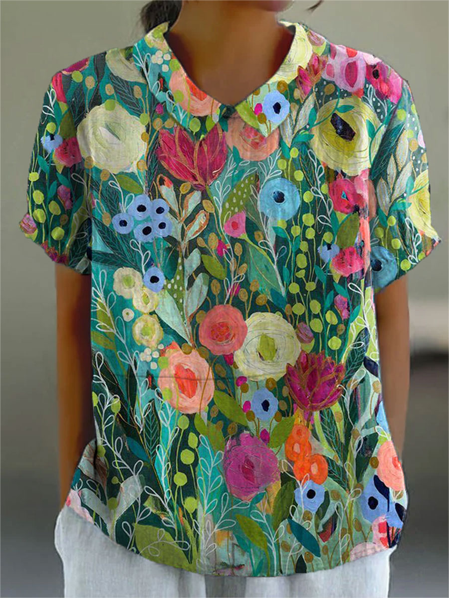 Daisy | Camisa floral acuarela