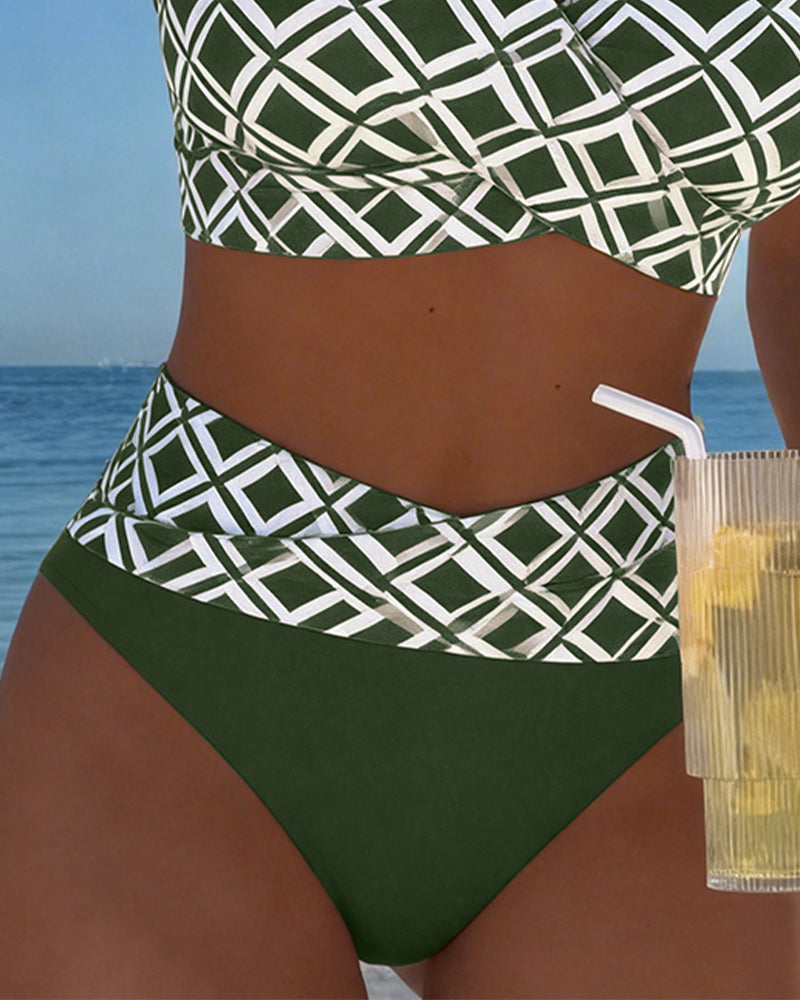 Bikini Dos Piezas Estilo Sujetador Motivo Diamante