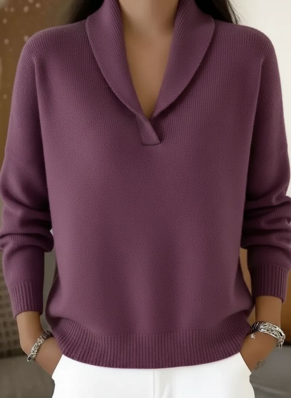 Jade | V-Neck Knit Jumper