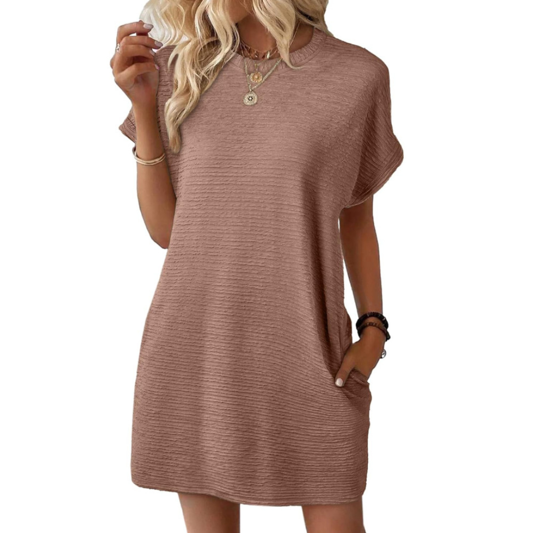 Evasha | Casual Round-Neck Summer Dress
