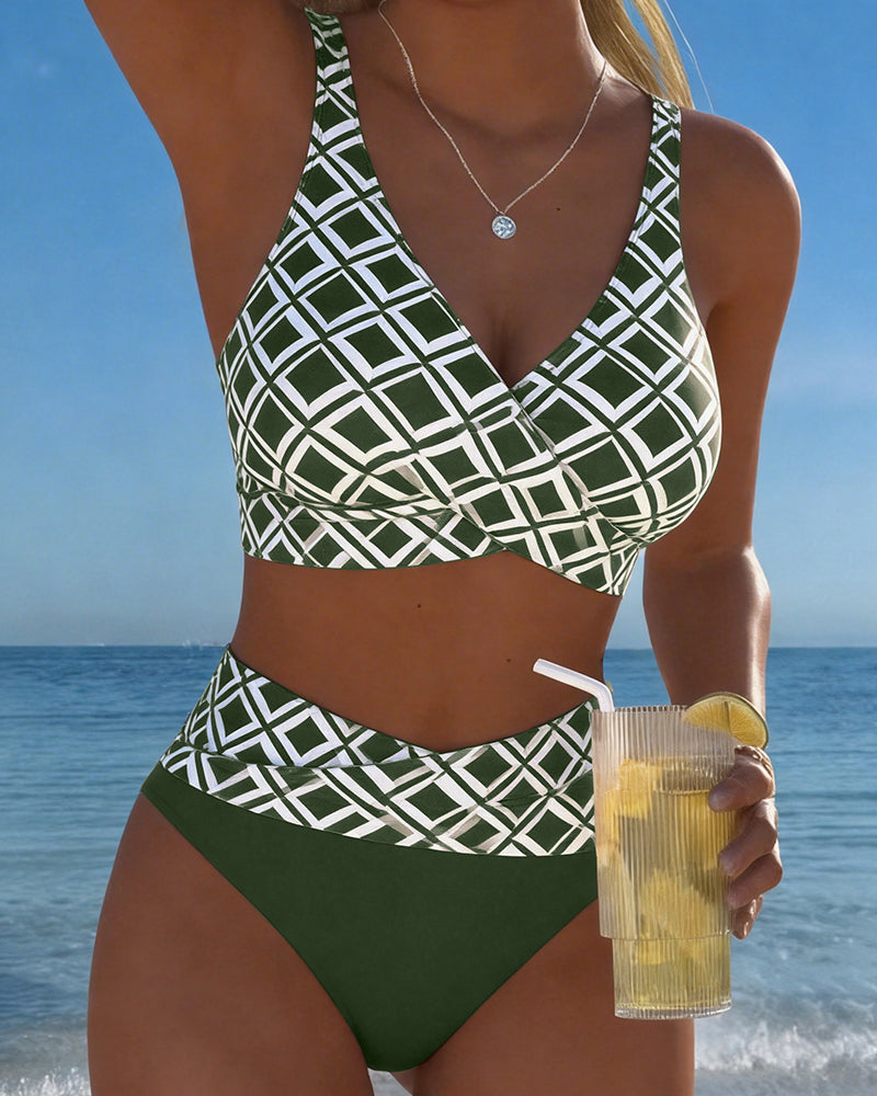 Bikini Dos Piezas Estilo Sujetador Motivo Diamante