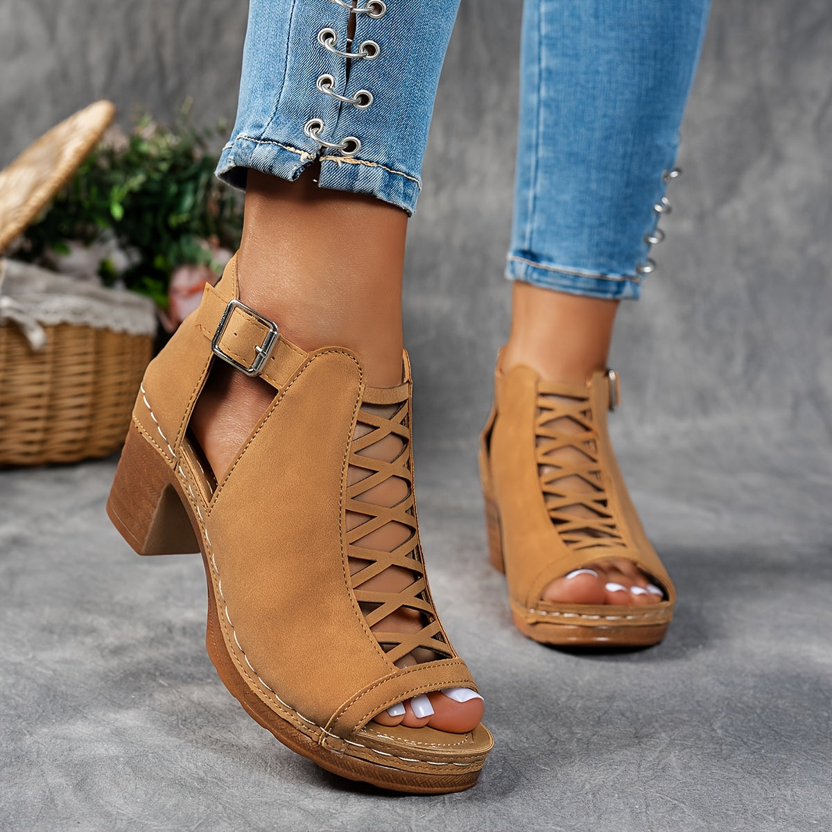 Selin™ | Sandalias con Tacón Trenzado
