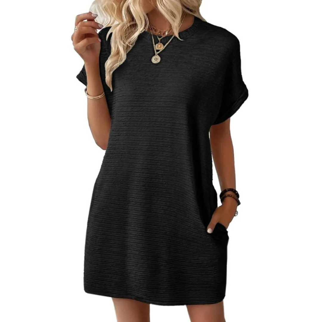 Evasha | Casual Round-Neck Summer Dress