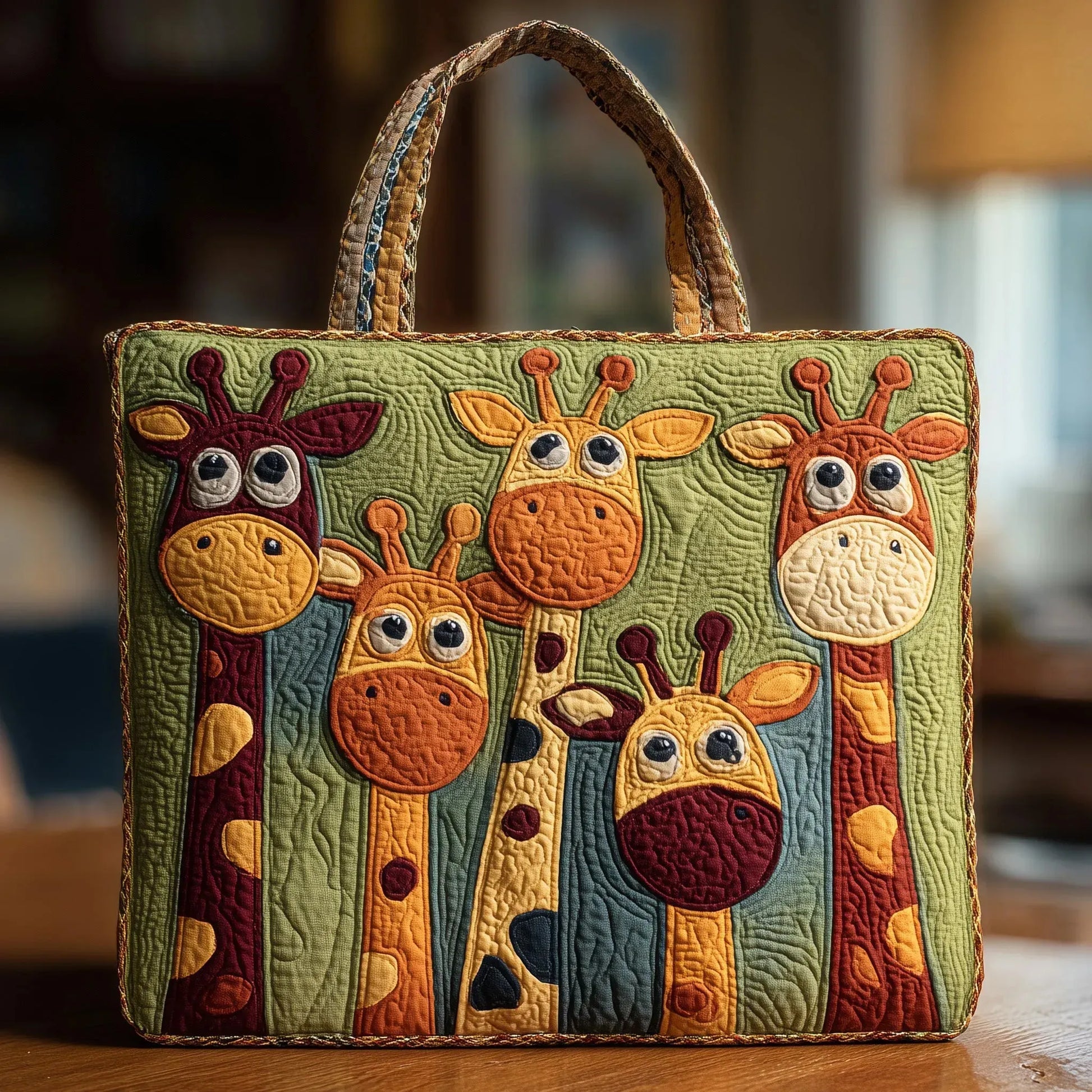 Bolso acolchado con jirafa