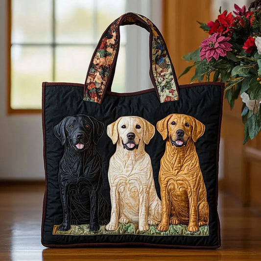 Bolso artesanal con tres labradores