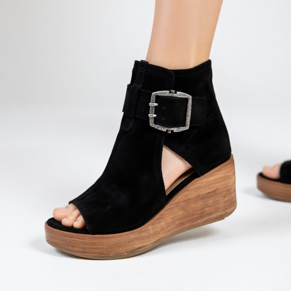 Lorena | Open-Toe Wedge Ankle Boots