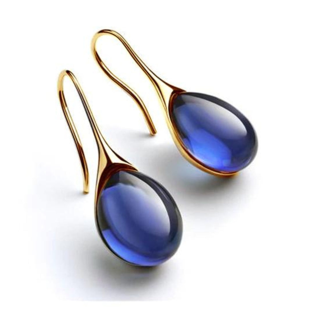 Pendientes de cristal en dorado y plateado