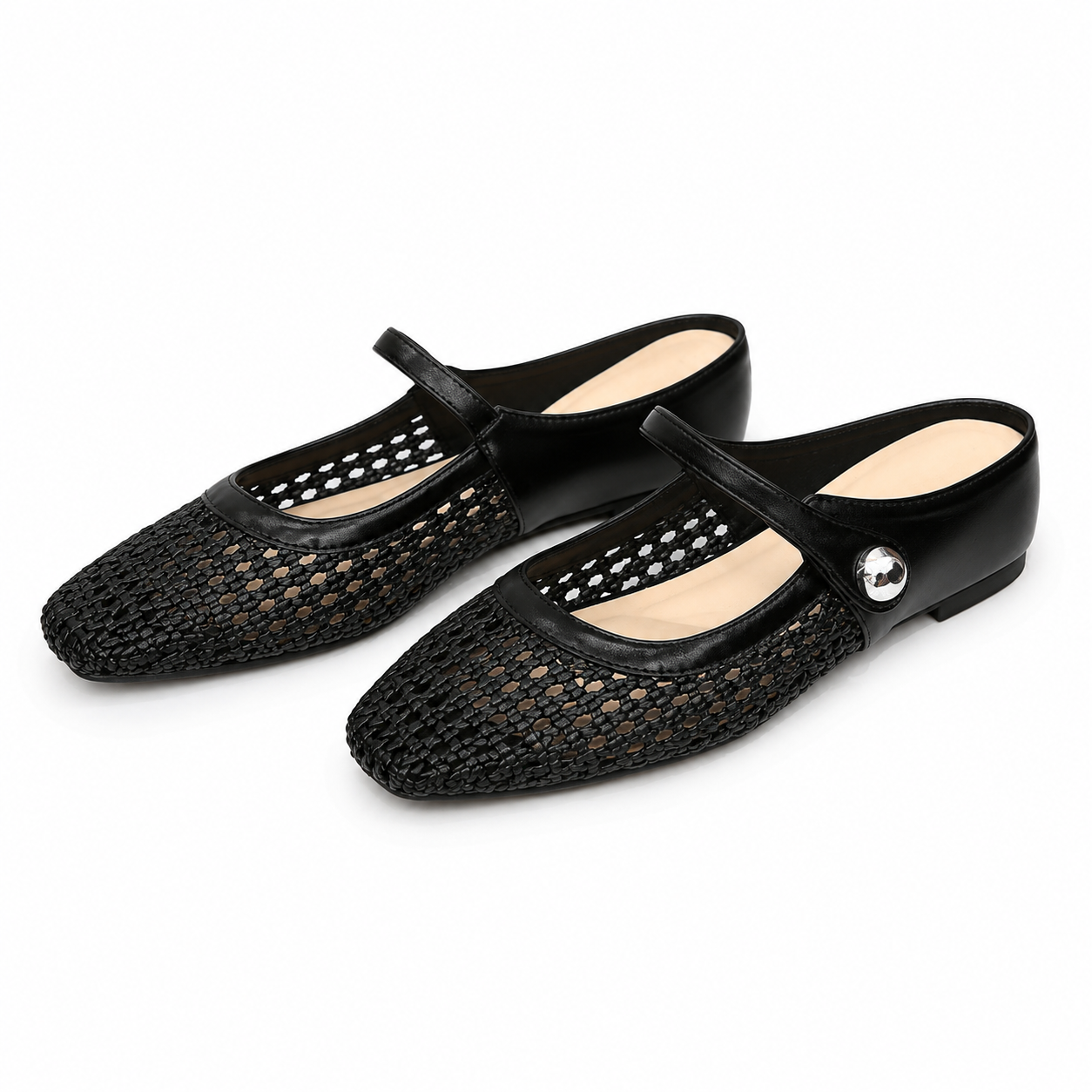 Lumira | Woven Square-Toe Clogs