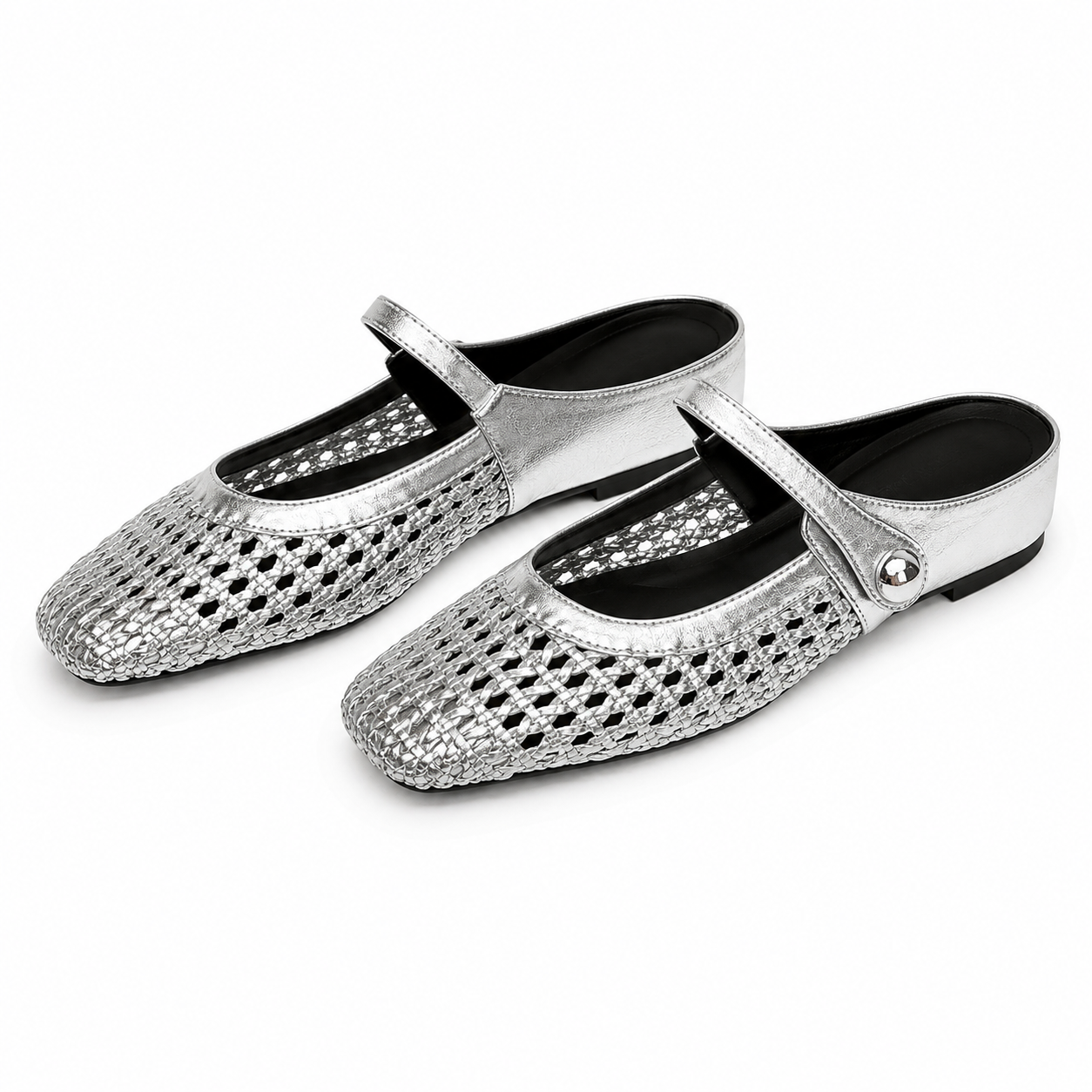 Lumira | Woven Square-Toe Clogs
