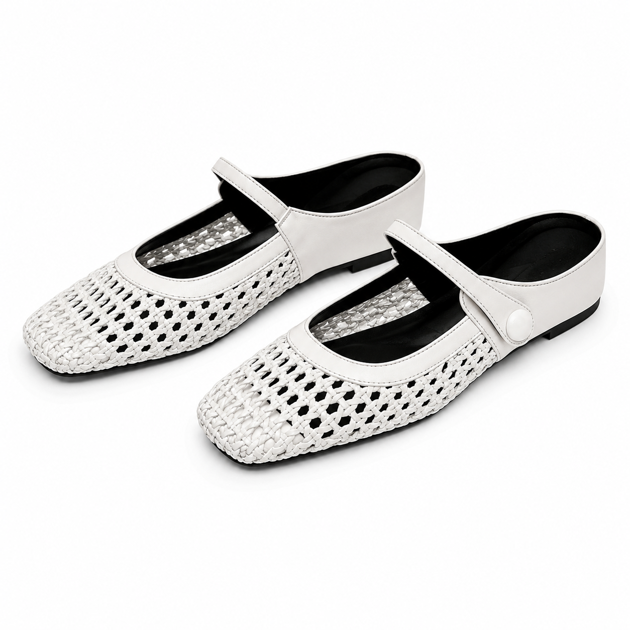 Lumira | Woven Square-Toe Clogs