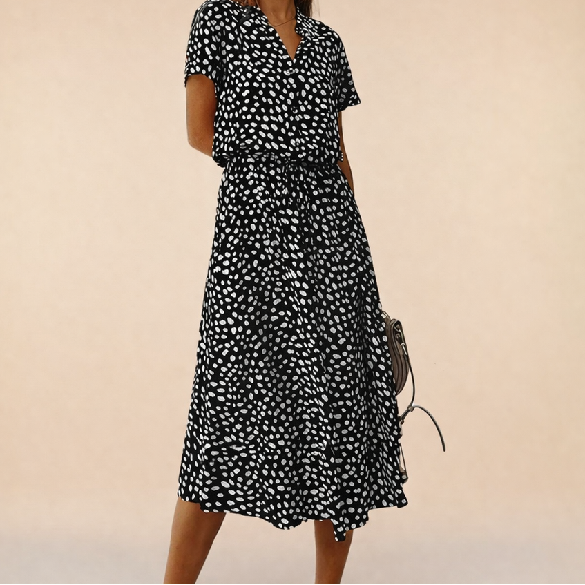 Gabriela | Short-Sleeve Vintage Floral Dress