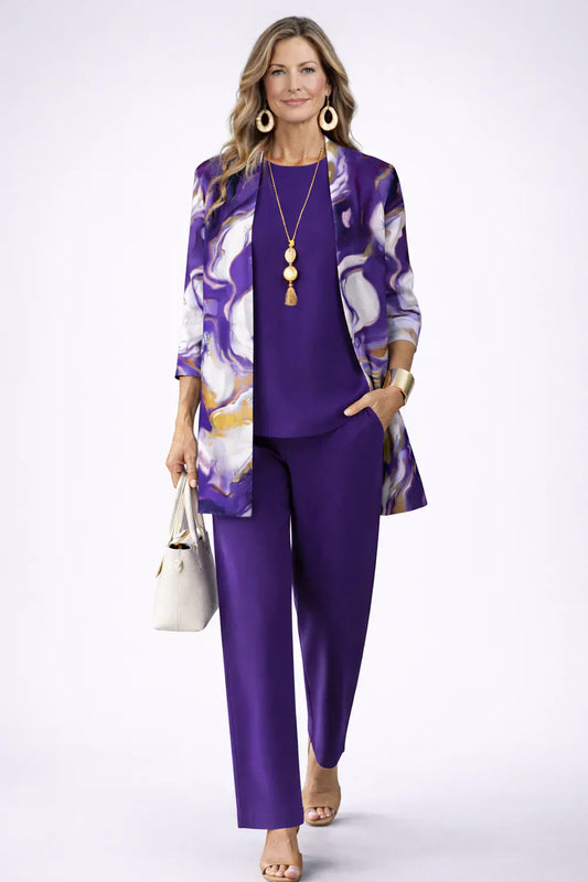 Margaret conjunto lila y blanco