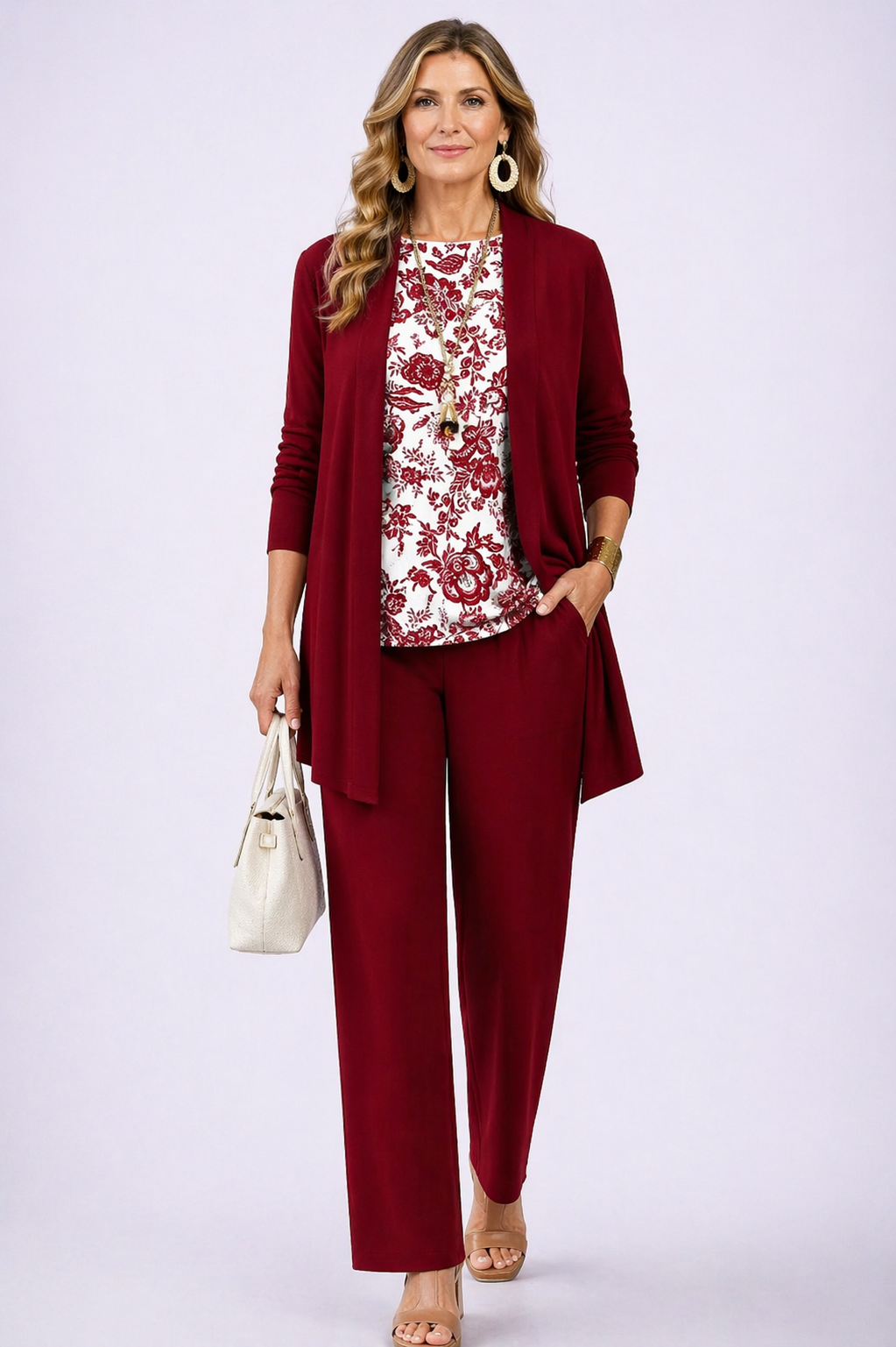 Denise conjunto blanco y rojo